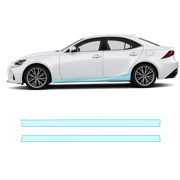 Антигравийная защитная бронепленка по лекалам для Lexus IS XE30 facelift 1 2017-2020 - нижняя зона кузова пороги