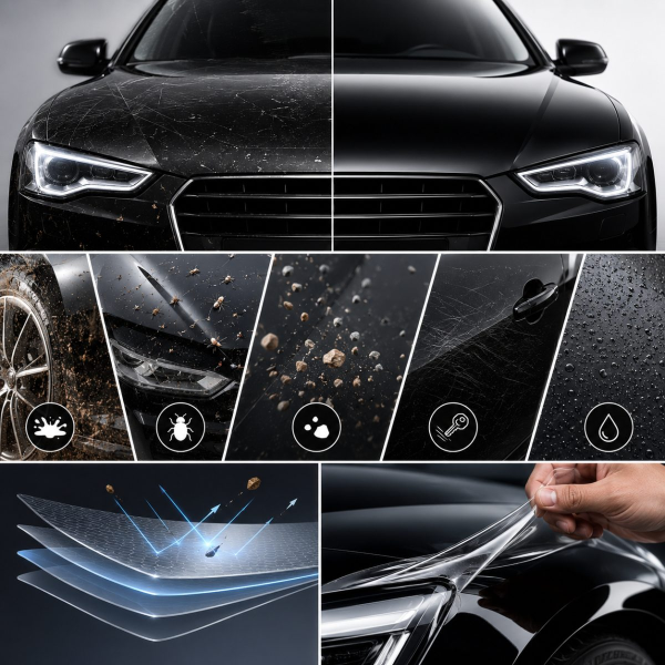Антигравійна захисна бронеплівка за лекалами для Audi A5 F5 2016-2019 - задній бампер
