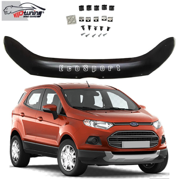Дефлектор капота мухобойка Ford EcoSport 2013- Евро Крепление (Vip Tuning)