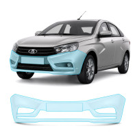 Антигравійна захисна бронеплівка за лекалами для LADA Vesta I 2015-2022 - передній бампер