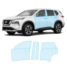 Антигравийная защитная бронепленка по лекалам для Nissan Rogue / X-Trail T33 2021- зоны дверей и стойки окон