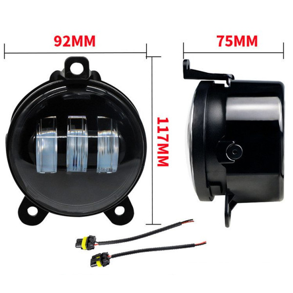 Фара LED протитуманна ВАЗ 2170-2173 ГАЗЕЛЬ Jeep Wrangler 3.5 дюймів 30W 117х92х79 мм без кільця 1 шт