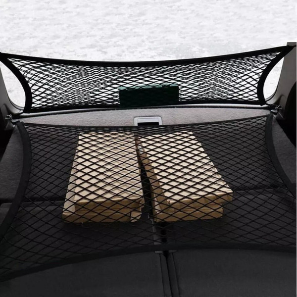 Сетка органайзер карман в багажник Elegant 90х30 см Врезные Крючки / эластичная (100 676)