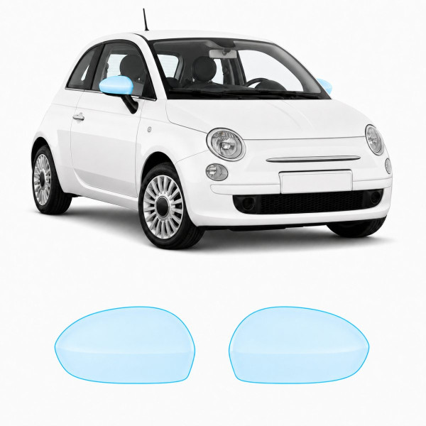 Антигравийная защитная бронепленка по лекалам для Fiat 500 II 2007- зеркала