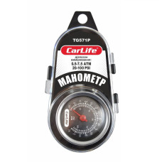 Манометр автомобільний CarLife 7.5 Атм металевий В кейс (TG571/P)