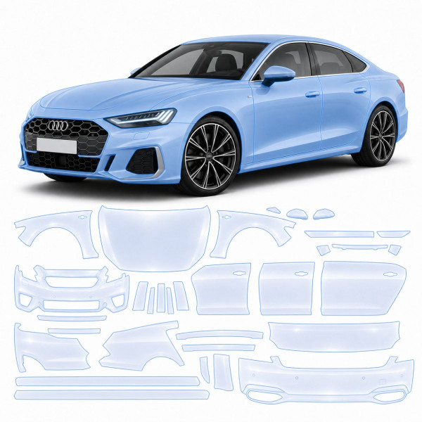 Антигравийная защитная бронепленка по лекалам для Audi A5 B10 2024- полный кузов
