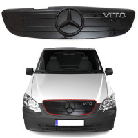 Зимова накладка на радіаторні грати Mercedes Vito-Viano 2010-2014 2 спиці Глянець Voron Glass