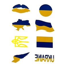 Наклейка Перекладка Українська 8 Наліпок Синьо-Жовта 1 шт