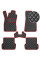 Килимки в салон для Audi A4 (В6 / B7) 2001-2008 Екошкіра Червоні 5 шт (Rombus)