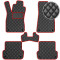 Килимки в салон для Audi A4 (В6 / B7) 2001-2008 Екошкіра Червоні 5 шт (Rombus)