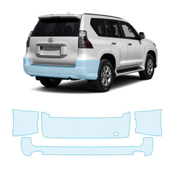 Антигравійна захисна бронеплівка за лекалами для Lexus GX J150 facelift 1 2014-2019 - задній бампер