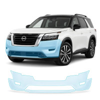 Антигравійна захисна бронеплівка за лекалами для Nissan Pathfinder R53 2022- передній бампер