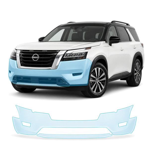 Антигравійна захисна бронеплівка за лекалами для Nissan Pathfinder R53 2022- передній бампер