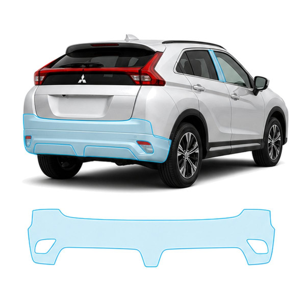 Антигравійна захисна бронеплівка за лекалами для Mitsubishi Eclipse Cross I 2017-2021 - задній бампер