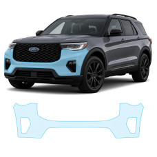 Антигравийная защитная бронепленка по лекалам для Ford Explorer (US) VI facelift 2024- передний бампер