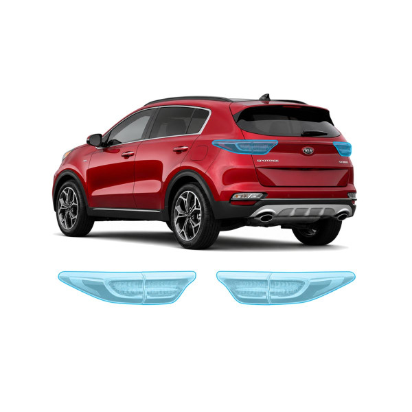 Антигравийная защитная бронепленка по лекалам для Kia Sportage QL facelift 2018-2021 - задние фонари стопы