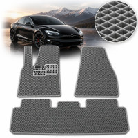 Килимки в салон EVA для Tesla Model S 2012-2020 з підп'ятником Сірі T-01 T-09