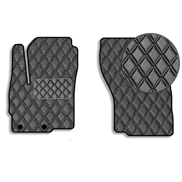 Коврики в салон передние для Mitsubishi Outlander 2012-2020 Экокожа с подпятником 2 шт (Rombus)