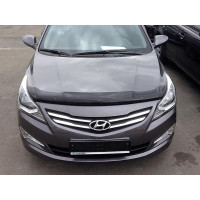 Дефлектор капота мухобойка для Hyundai Accent / Solaris 2014-