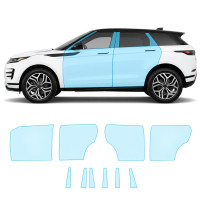 Антигравийная защитная бронепленка по лекалам для Land Rover Range Rover Evoque L551 2019- зоны дверей и стойки окон