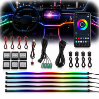 LED Подсветка Салона неоновая RGB Ambient light 12V Bluetooth (Набор 6 в 1)
