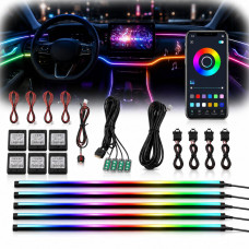 LED Підсвічування Салон неоновий RGB Ambient light 12V Bluetooth (Набір 6 в 1)