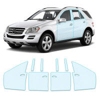Антигравійна захисна бронеплівка за лекалами для Mercedes-Benz M-Class W164 facelift 2008-2011 - зони дверей і стійки вікон