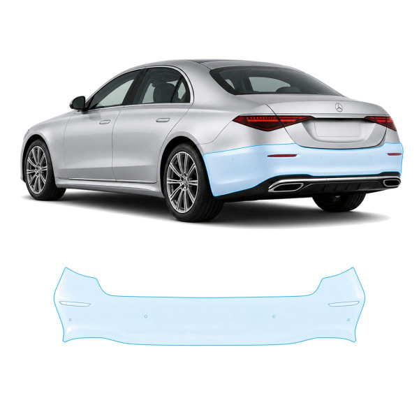 Антигравійна захисна бронеплівка за лекалами для Mercedes-Benz S-Class W223 2020- задній бампер