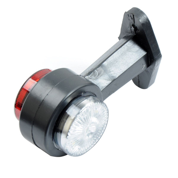 Габаритные огни LED для грузовиков Рожки 12/24V / прямой 12 см / Красный-Белый 2 шт (Л 051)