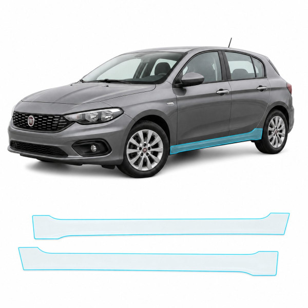 Антигравийная защитная бронепленка по лекалам для Fiat Tipo II 2015-2020 - нижняя зона кузова пороги