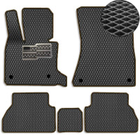 Килимки в салон EVA для BMW X5 (E70) 2007-2013 з підп'ятником Чорні-Коричневий кант 5 шт