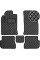 Коврики в салон Экокожа для Ford Fiesta Хечбек 2002-2008 Черные 5 шт (Rombus)