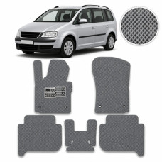 Килимки в салон EVA для Volkswagen Touran I / II 2003-2015 (Металевий підп'ятник) Сірі 5 шт