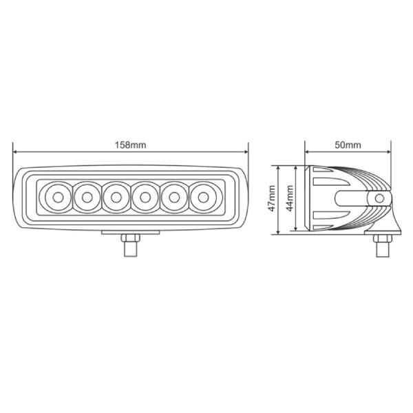 LED фара Brevia Sport 10-30V 18W 1320 Lm Дальний свет Алюминиевый корпус (10611SX1)