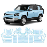 Антигравийная защитная бронепленка по лекалам для Land Rover Defender L663 2020- полный кузов