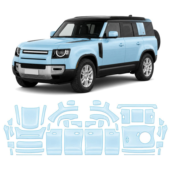 Антигравийная защитная бронепленка по лекалам для Land Rover Defender L663 2020- полный кузов