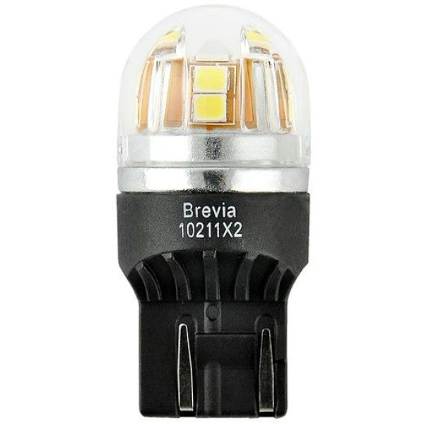 LED автолампа Brevia Spower 12/24V W21/5W 15x2835SMD 330Lm 6000K Оригінал CANbus W3x16q 2 шт (10211X2)