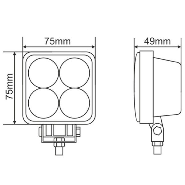 LED фара Brevia Sport Далеке світло 10-30V 12W 880Lm Алюмінієвий корпус IP68 (10602QLX1)