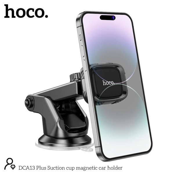 Автотримач для телефону затискач під вагою HOCO DCA13 PLUS Чорний