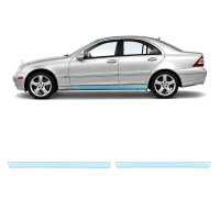 Антигравийная защитная бронепленка по лекалам для Mercedes-Benz C-Class W203 2000-2004 - нижняя зона кузова пороги