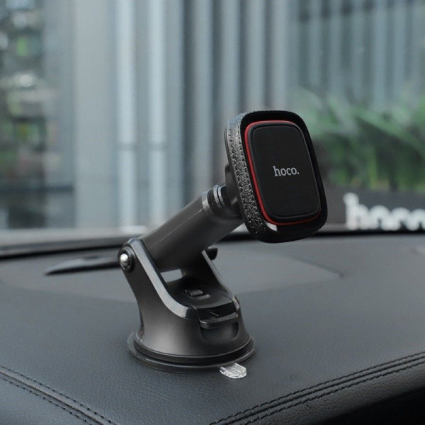 Автотримач для телефону магнітний HOCO CA42 на скотчі Black-Carbon