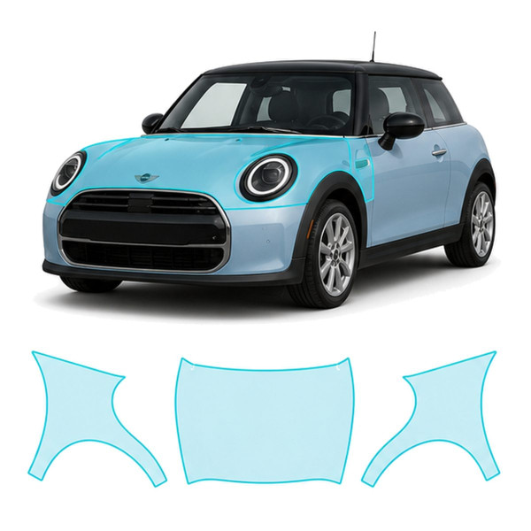 Антигравийная защитная бронепленка по лекалам для Mini Cooper F66 2024- капот и передние крылья