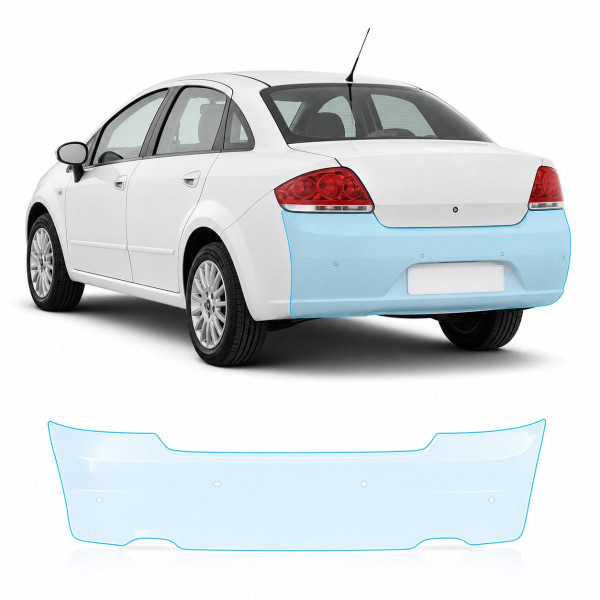 Антигравійна захисна бронеплівка за лекалами для Fiat Linea 323 2007-2018 - задній бампер