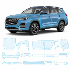 Антигравийная защитная бронепленка по лекалам для Chery Tiggo 8 Pro I facelift 2023- полный кузов