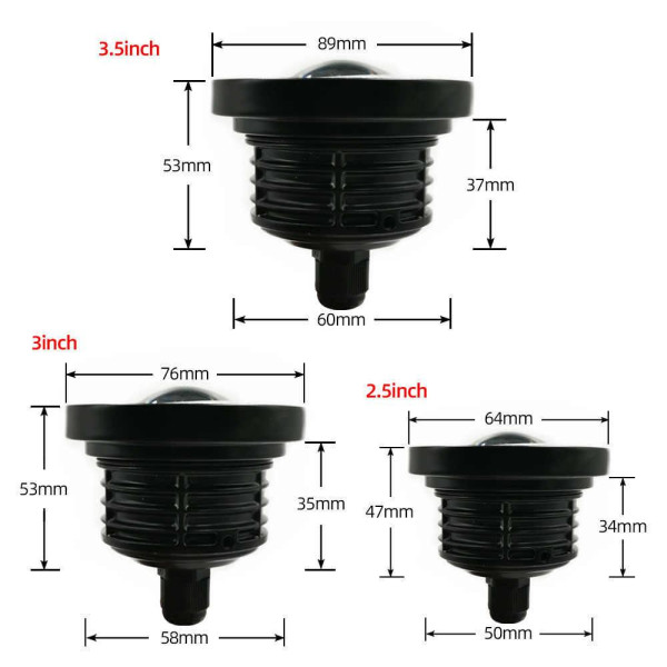 LED Fog Lights Round Lens with DRL D64mm 12V 10W 7000K White and Yellow Light 2 pcs (AG-2511 W+Y)