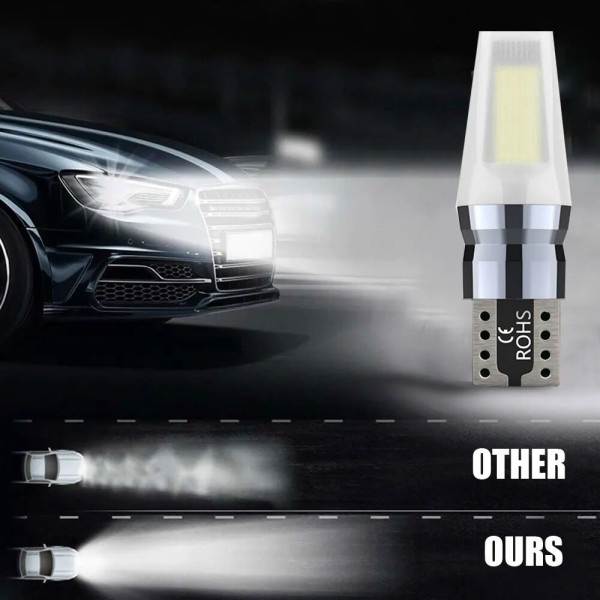 Автолампа світлодіодна LED 12/24V T10 COB 24 Чіп (Матовий Алюміній) Білий Світло 1 шт