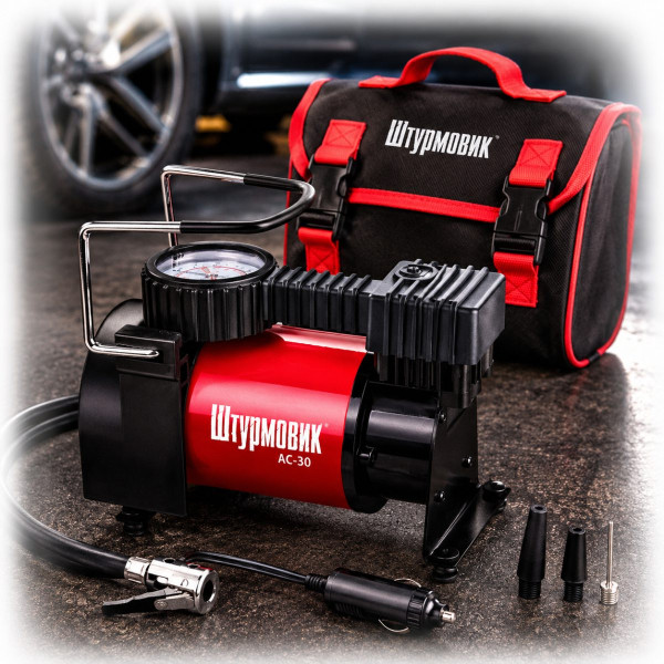Компресор автомобільний Штурмовик 12V 150вт 37л 7атм 12А (АС-30)