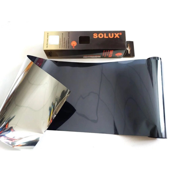 Тонировочная пленка для лобового стекла с переходом Solux 20х150 см black / silver