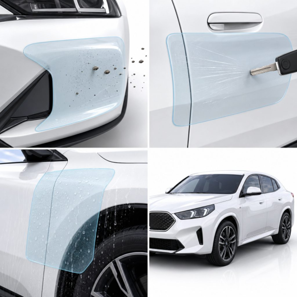 Антигравійна захисна бронеплівка за лекалами для BMW iX2 U10 2023- капот і передні крила