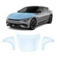 Антигравийная защитная бронепленка по лекалам для Kia EV6 - facelift 2025 - капот и передние крылья